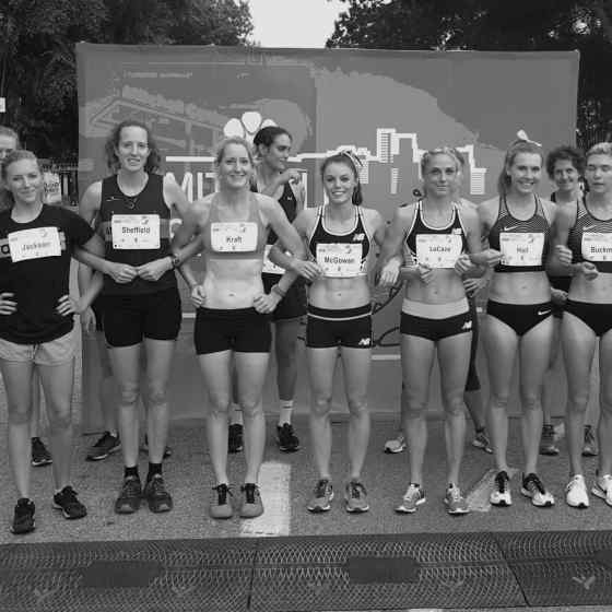 Women's Elite runners all link up to say NO MORE to family violence.