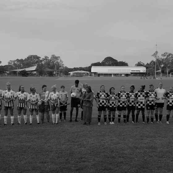 Casuarina Women's Team link up to say NO MORE to family violence.