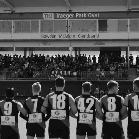 West Football Club link up prior to the start of the AFLCA Premier League Grand Final.