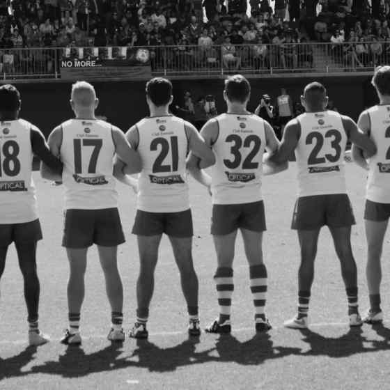 Federal Football Club link up prior to the start of the AFLCA Premier League Grand Final.