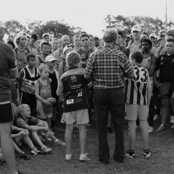 Linking up while talking to the club members.