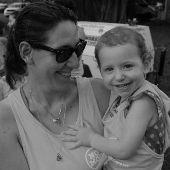 Chantelle and her daughter having fun.