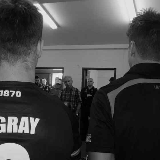 Charlie talks to Port Adelaide about family violence. 